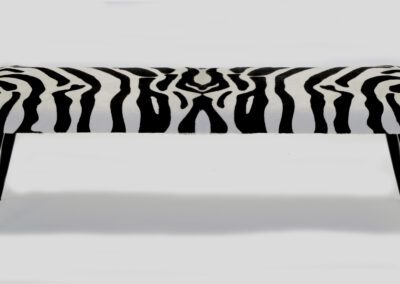 Alice Zebra Black & White Stenciled Cowhide