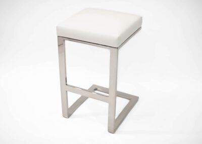 Hot Toddy Bar & Counter Stool White Leather